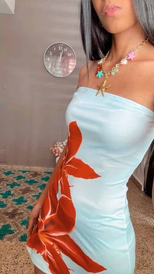 Mini Dress flor de Hawái