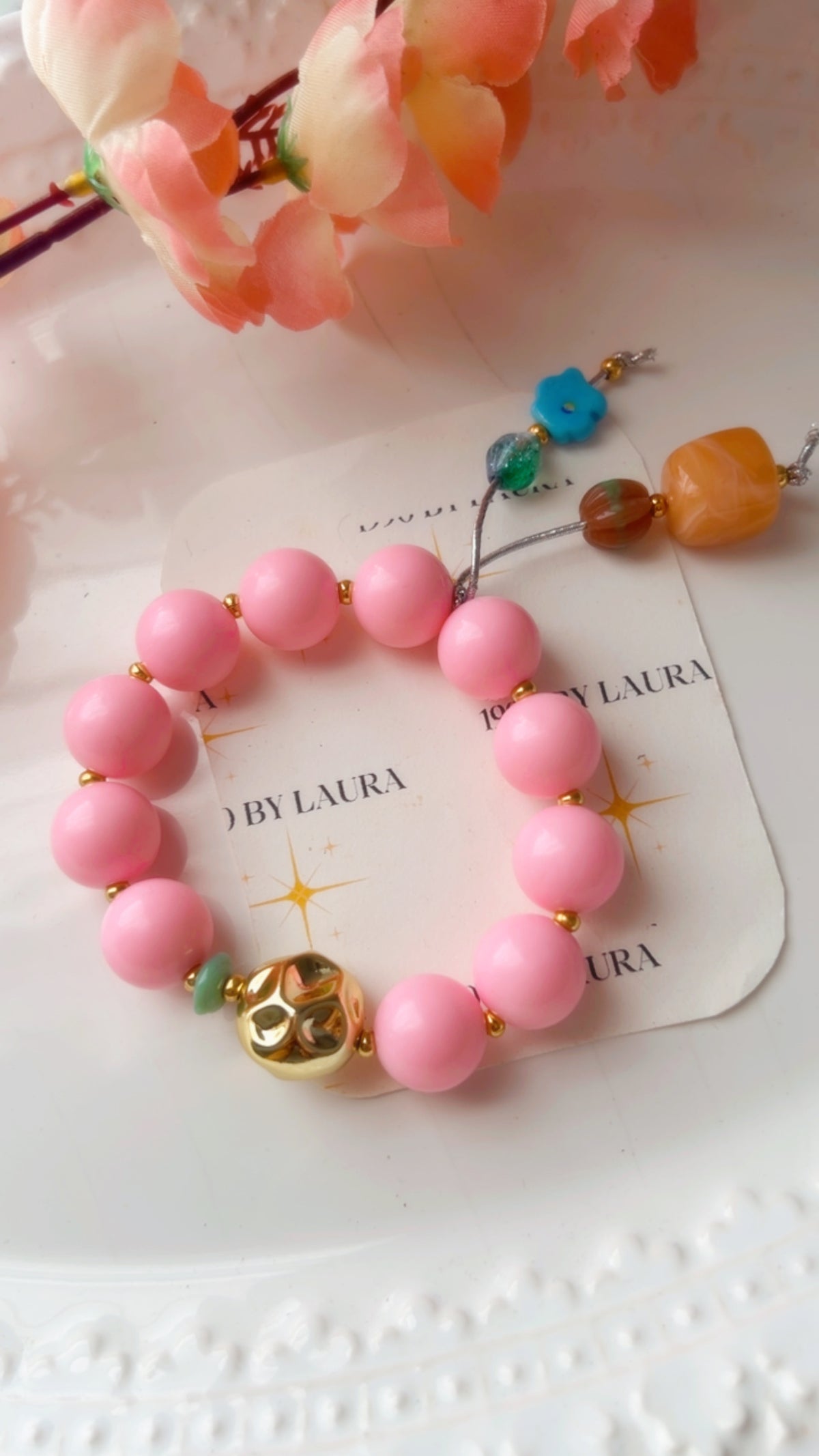 Bubble bracelet pink 1.5